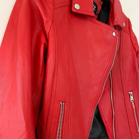 100% Real Leather Red Jacket - Picture 4 of 4